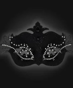 Carta Alta Extravaganza Mask For Ladies Black Deluxe Venetian Masquerade Womens