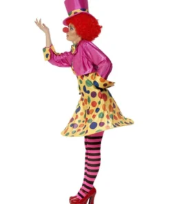 Smiffys Lady Clown Costume Multi Coloured Womens 6 Smiffys Lady Clown Costume Multi Coloured Womens