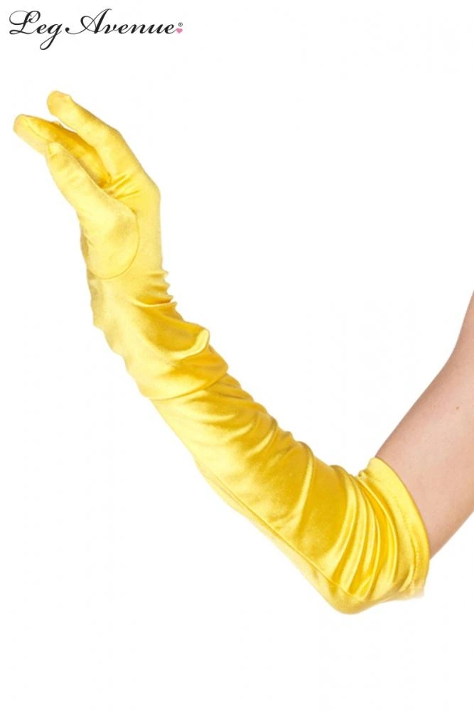 Leg Avenue Extra Long Satin Gloves Yellow Womens 3 Leg Avenue Extra Long Satin Gloves Yellow Womens