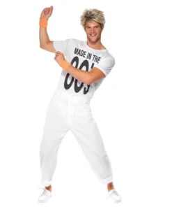 Smiffy's Made In The 80s White Pop Star Costume Mens
