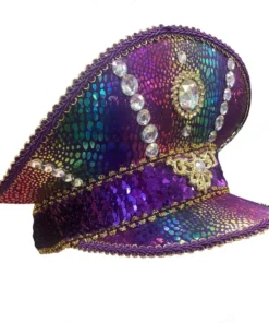 Sweidas Mardi Gras Festival Hat Purple Sequin Visor Womens
