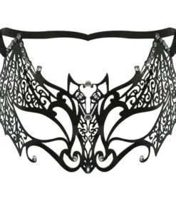 Sweidas Metal Masquerade Mask Black Bat Filigree