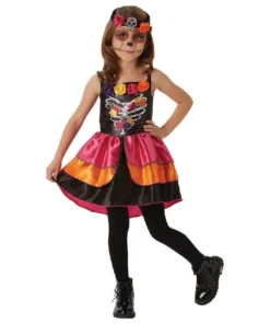 Rubie's Day Of The Dead Mexican Sugar Skull Girls Costume Kids