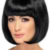 Smiffy's Mia Pulp Movie Long Bob Wig Black Fancy Dress Costume Hair