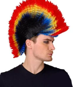 Sweidas Punk Mohawk Wig Rainbow Mens