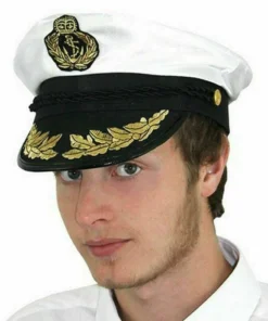 Carnival Products Nautical White Captain Costume Hat