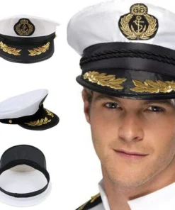 Carnival Products Nautical White Captain Costume Hat