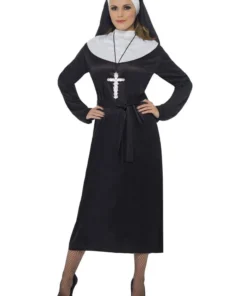 Smiffy's Womens Nun Classic Black And White Women's Nun Costume