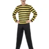 Smiffys Odlaw Where's Wally? Black & Yellow Adult Costume For Men Mens