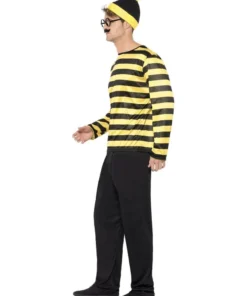 Smiffys Odlaw Where's Wally? Black & Yellow Adult Costume For Men Mens
