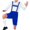 Smiffy's Oktoberfest Bavarian Blue Short Lederhosen Costume Mens