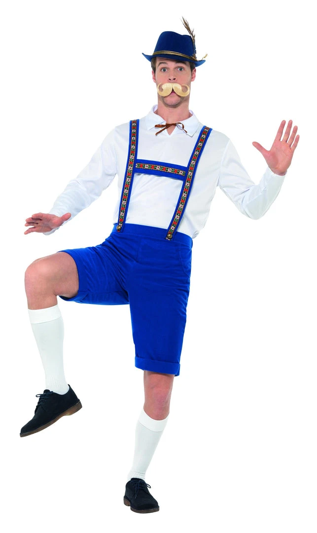 Smiffy's Oktoberfest Bavarian Blue Short Lederhosen Costume Mens 3 Smiffy's Oktoberfest Bavarian Blue Short Lederhosen Costume Mens