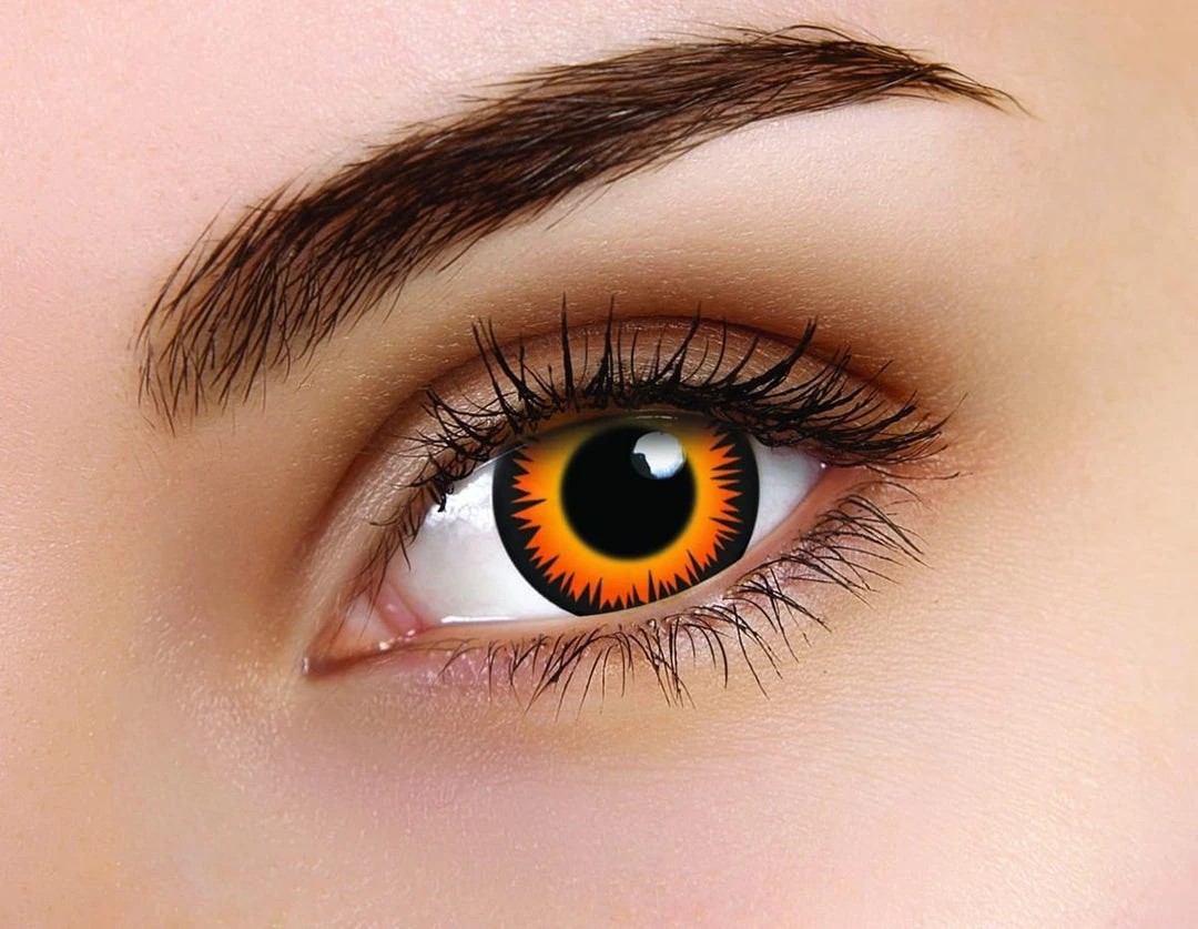ColourVue Werewolf Halloween Contact Lenses Orange Eye Contacts 3 Months Womens 3 ColourVue Werewolf Halloween Contact Lenses Orange Eye Contacts 3 Months Womens