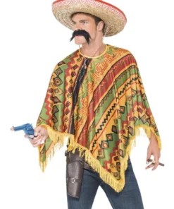 Smiffy's Poncho Mexican Instant Costume Set Mens