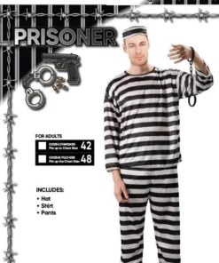 Tomfoolery Prisoner Convict Adult Costume Mens