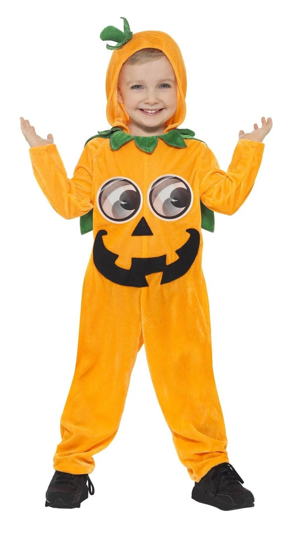 Smiffy's Pumpkin Hooded Jumpsuit Toddler Halloween Costume Kids 3 Smiffy's Pumpkin Hooded Jumpsuit Toddler Halloween Costume Kids