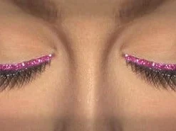 Carnival Products Womens Purple Glitter Trim False Eyelashes Magenta