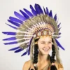 Interalia Indian Native American Purple Headdress Womens