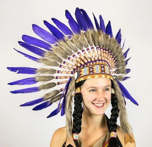 Interalia Indian Native American Purple Headdress Womens 3 Interalia Indian Native American Purple Headdress Womens