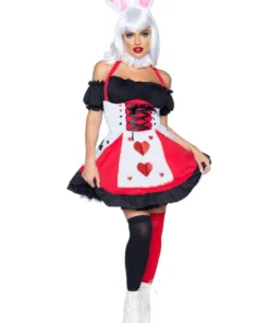 Leg Avenue Queen Of Hearts Womens Hire Costume Royal Flush