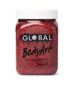 Global Colours Red Glitter Body And Face Paint