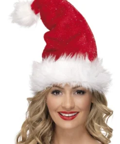Smiffy's Buy Costumes Deluxe Santa Hat With Tinsel