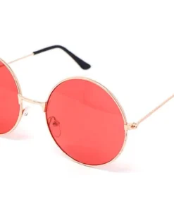 Sweidas Hippie Red Round Glasses Rock Star Costume Sunglasses Womens
