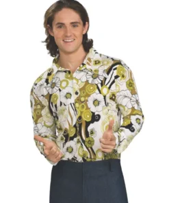 Rubie's Mens Retro 60s 70s Groovy Green Shirt