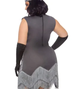 Leg Avenue Roaring Roxy 1920's Silver Sequin Curvy Gatsby Flapper Costume