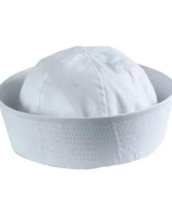 Sweidas Womens Sailor Gob Hat Navy White Cotton Adult Dough-boy Costume Cap
