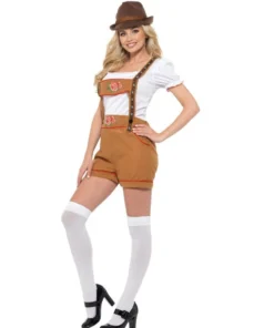 Smiffys Sexy Bavarian Beer Girl Oktoberfest Costume, Brown