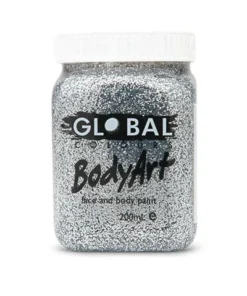 Global Colours Buy Costumes Silver Glitter Body And Face Paint