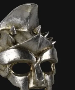 Carta Alta Gladiator Silver Mask Male Venetian Masquerade 7 Carta Alta Gladiator Silver Mask Male Venetian Masquerade