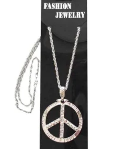 Carnival Products Peace Sign Hippie Silver Metal 60's Necklace
