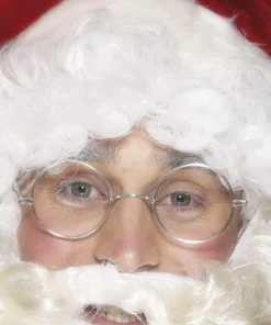 Smiffy's Round Silver Wire Framed Santa Claus Glasses Womens