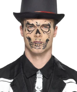 Smiffy's Womens Skull Face Halloween Tattoo Transfer Set