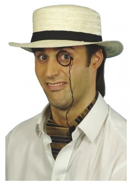 Smiffy's Straw Boater Hat With Black Hat Band School Hat 3 Smiffy's Straw Boater Hat With Black Hat Band School Hat