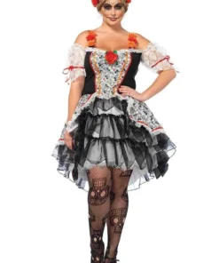 Leg Avenue Womens Sugar Skull Senorita Women's Mexican Plus Size Costume