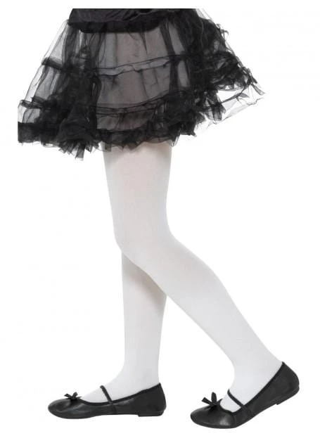 Smiffy's Tights Girls White Opaque 3 Smiffy's Tights Girls White Opaque