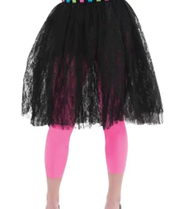 Amscan Totally 80s Black Lace And Tulle Skirt Womens