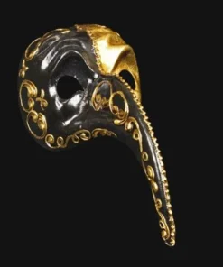 Carta Alta Mens Turkish Nose Masquerade Gold And Black Mask