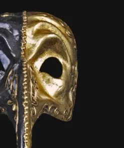 Carta Alta Mens Turkish Nose Masquerade Gold And Black Mask