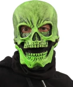 Carnival Products Skull UV Green Glow Sock Mask