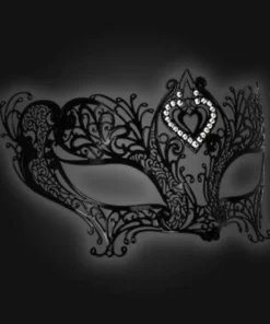 Carta Alta Heart Design Venetian Female Filigree Mask