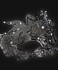 Carta Alta Womens Pegasus Venetian Filigree Mask Metal Masquerade Design