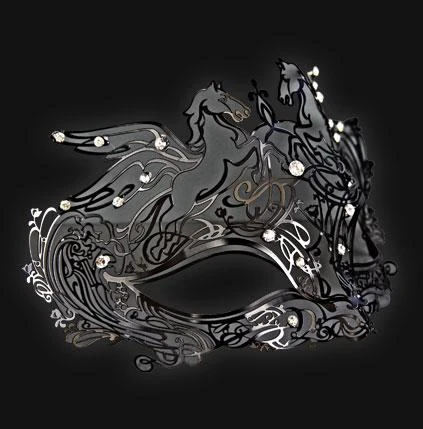 Carta Alta Womens Pegasus Venetian Filigree Mask Metal Masquerade Design 4 Carta Alta Womens Pegasus Venetian Filigree Mask Metal Masquerade Design
