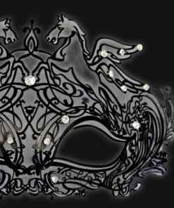 Carta Alta Womens Pegasus Venetian Filigree Mask Metal Masquerade Design 7 Carta Alta Womens Pegasus Venetian Filigree Mask Metal Masquerade Design