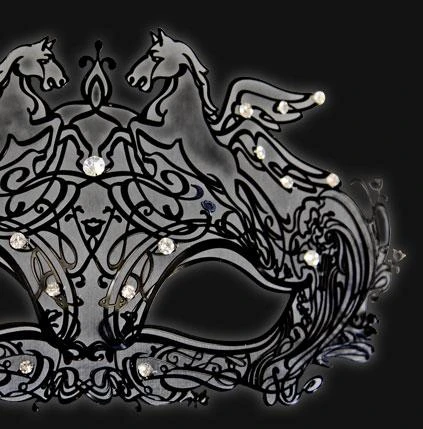 Carta Alta Womens Pegasus Venetian Filigree Mask Metal Masquerade Design 5 Carta Alta Womens Pegasus Venetian Filigree Mask Metal Masquerade Design