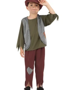 Smiffy's Poor Boy Victorian Children's Costume Peasant Kid's Fancy Dress Outfit