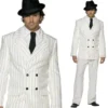 Smiffy's Gangster White Pin Striped Costume Suit